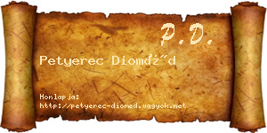 Petyerec Dioméd névjegykártya